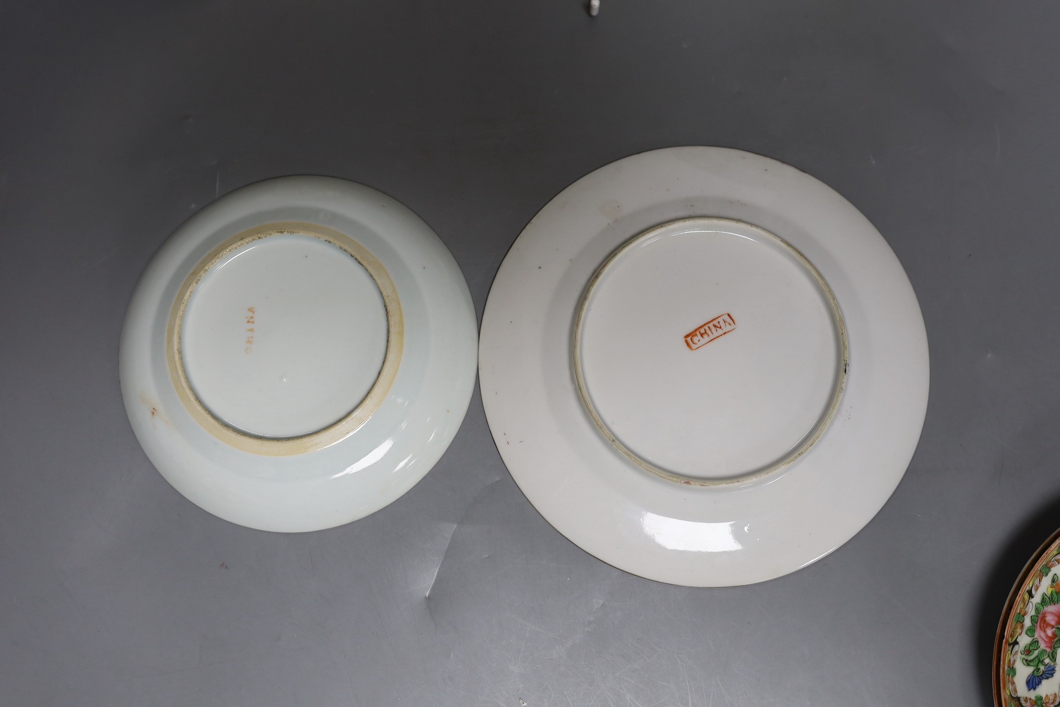 Six 19th / 20th century Chinese famille rose dishes